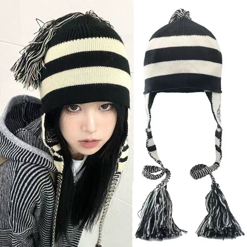 Nana Anime Merchandise - Anime NANA Hoed Streep Kwastje Gehoorbescherming