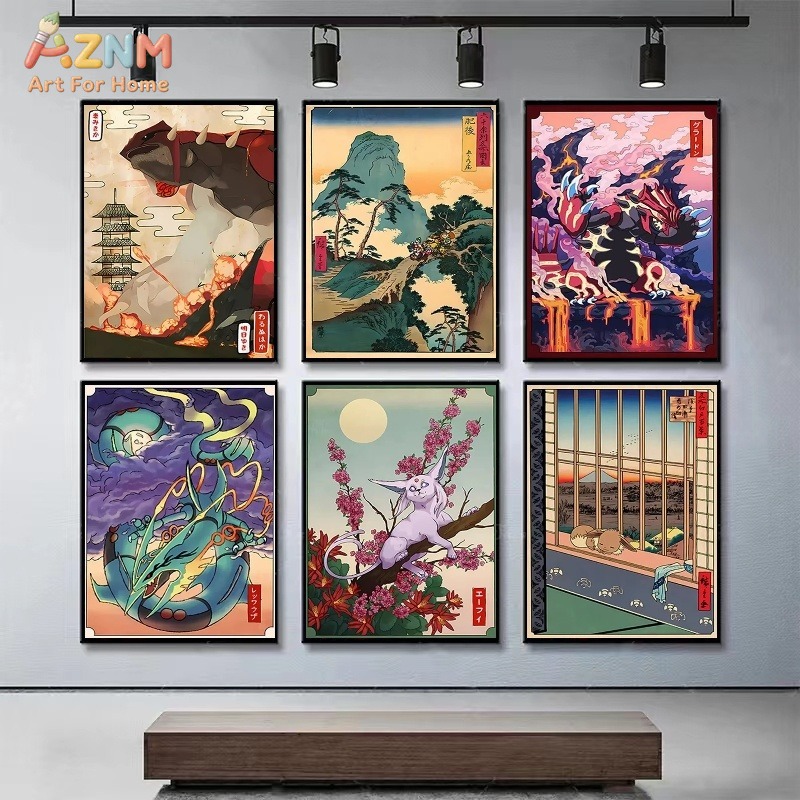 AZNM Ukiyo-e Stijl Pokemon Gro - Anime Merchandise Posters recensie en prijs
