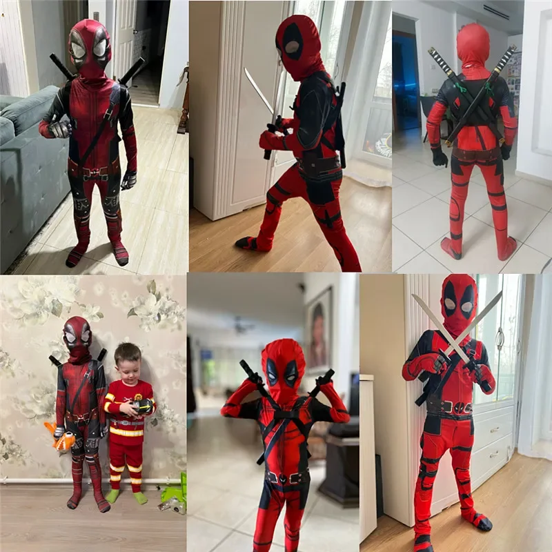 3-12Y Deadpool-kostuum voor ki - Cosplay Prop Sword recensie en prijs