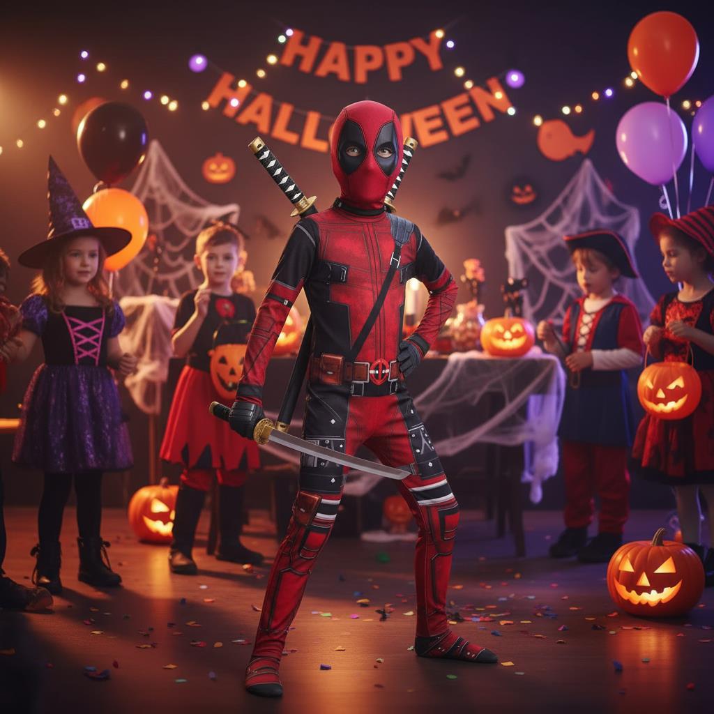 3-12Y Deadpool-kostuum voor ki - Cosplay Prop Sword recensie en prijs